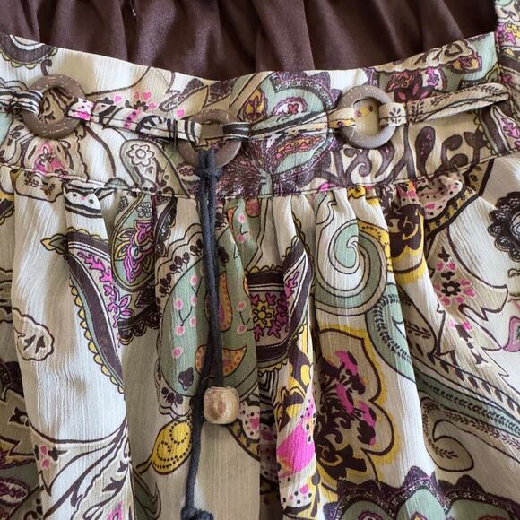 Women's Peasant Boho Blouse 2X Flutter Sleeves With Paisley Print - Picture 6 of 6